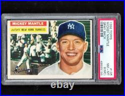1956 Topps MICKEY MANTLE #135 PSA 8 NM-MT Sharp! + 1952 Topps Mickey Mantle RE