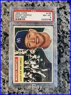 1956 Topps MICKEY MANTLE PSA 8 #135 Triple Crown Amazing Color High End-PMJS