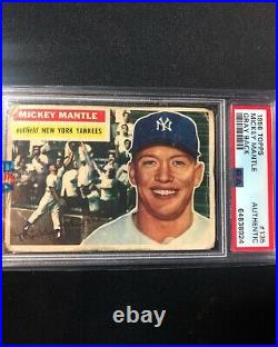 1956 Topps Mickey Mantle Gray Back #135 PSA Authentic New York Yankees