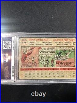 1956 Topps Mickey Mantle Gray Back #135 PSA Authentic New York Yankees