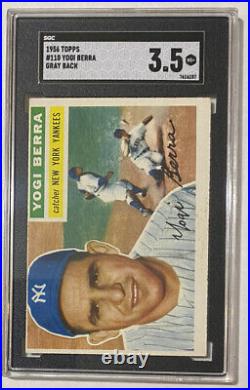 1956 Topps YOGI BERRA New York Yankees Gray Back #110 Graded Very Good+ SGC 3.5