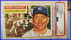 1956 topps baseball cards lot(56). Including stars and graded mantle, #12