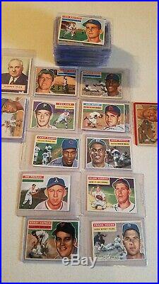 1956 topps lot(126) all white backs, includes 7 HOF stars/ and a psa 3 WB MANTLE