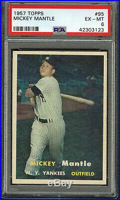 1957 Topps Mickey Mantle Psa 6- Nice Corners, Centered
