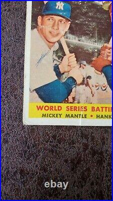 1958 TOPPS Hank Aaron & Mickey Mantle World Series #418 New York Yankees