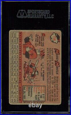 1958 Topps #150 Mickey Mantle SGC 1 New York Yankees HOF Baseball Card (17-005)