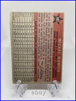 1958 Topps #487 MICKEY MANTLE All Star Card New York Yankees