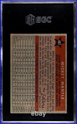 1958 Topps #487 Mickey Mantle SGC 2 New York Yankees All-Star Baseball Card