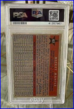 1958 Topps MICKEY MANTLE #487 All Star SP PSA 6 EXC MINT New Label Looks 7