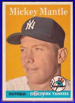 1958 Topps Mickey Mantle #150 CENTERED GORGEOUS HOF YANKEES READ