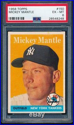 1958 Topps Mickey Mantle #150 PSA 6 + Better, Nice eye appeal