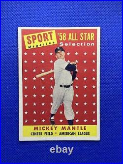1958 Topps Mickey Mantle All Star VG-EX New York Yankees