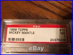 1959 Topps #10 Mickey Mantle New York Yankees HOF PSA 7 NM