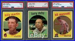 1959 Topps HOF Lot Mantle, Mays, Aaron, Clemente, Maris, Gibson & All PSA 7 or 8
