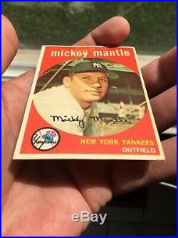 1959 Topps Mickey Mantle #10 Great Centering. Vg+ Altered WithSharp Front Display