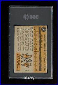1960 Topps #350 Mickey Mantle New York Yankees SGC 4.5 VG-EX+ ID047