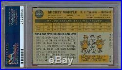 1960 Topps #350 Mickey Mantle Yankees Psa 8