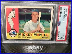 1960 Topps Mickey Mantle Baseball Card #350 PSA 5 EX MT New York Yankees HOF
