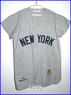 1961 New York Yankees Mickey Mantle Mitchell & Ness Wool Flannel Jersey 44 L