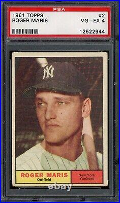 1961 Topps #2 Roger Maris PSA 4 VG-EX New York Yankees Baseball Card