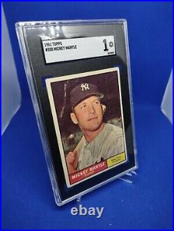 1961 Topps #300 Mickey Mantle New York Yankees Baseball Card Sgc 1