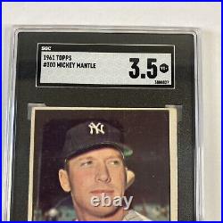 1961 Topps #300 Mickey Mantle SGC 3.5 VG+ New York Yankees HOF GOAT