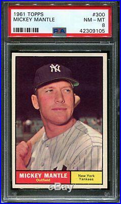 1961 Topps #300 Mickey Mantle Yankees Hof Psa 8 B2651669-105