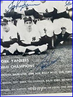 1961 World Series New York Yankees Team Signed Framed 8x10 With JSA LOA! Mantle