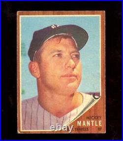 1962 Topps #200 Mickey Mantle New York Yankees HOF VG Light Creases