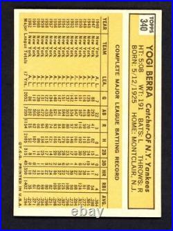 1963 Topps #340 Yogi Berra New York Yankees ID036
