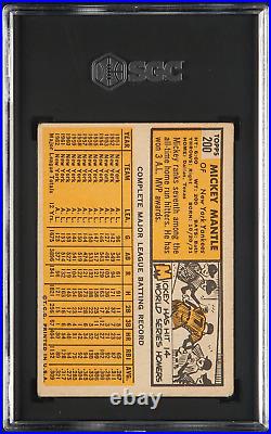 1963 Topps Mickey Mantle HOF New York Yankees #200 Graded SGC 3