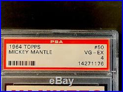 1964 Topps #50 Mickey Mantle HOF PSA 4 VG-EX New York Yankees HOF