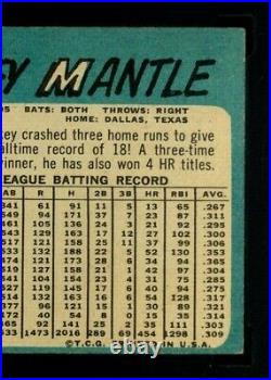 1965 Topps #350 Mickey Mantle New York Yankees HOF SGC 1 PR Poor Well Centered