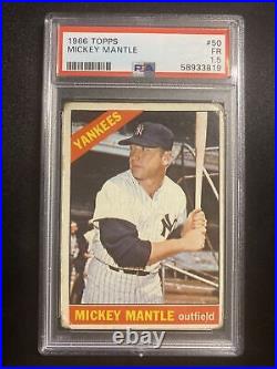 1966 Topps #50 Mickey Mantle Baseball Card PSA 1.5 Fair HOF New York Yankees