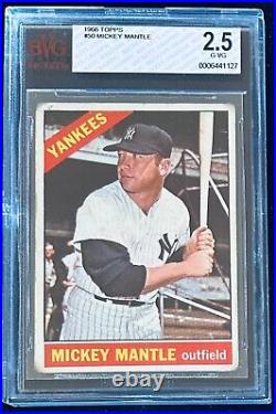 1966 Topps Mickey Mantle BVG 2.5 G-VG #50 New York Yankees Baseball Card