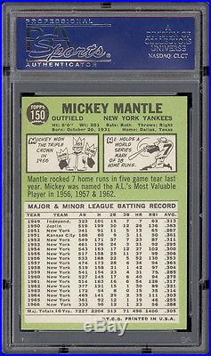 1967 Topps #150 Mickey Mantle PSA 8+ From vending. Extremely sharp! MINT corners
