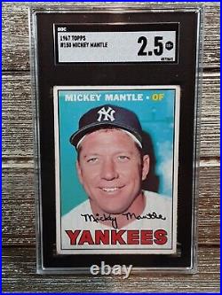 1967 Topps #150 Mickey Mantle SGC 2.5 GD+! HOF New York Yankees