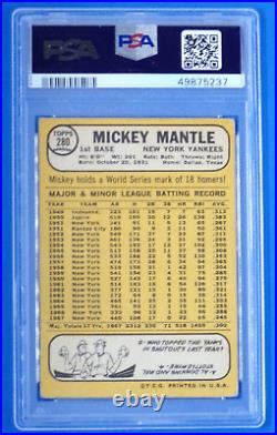 1968 Topps #280 Mickey Mantle New York Yankees PSA 1.5