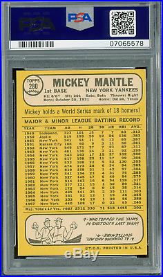 1968 Topps Mickey Mantle PSA 8 New York Yankees HoF Investment level Grade