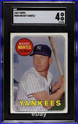 1969 Topps #500 Mickey Mantle SGC 4 VG-EX HOF New York Yankees Baseball Card