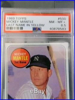 1969 Topps Mickey Mantle #500 PSA 8.5+ NRMT-MNT+ TOP 100 OF THIS YEAR BY PSA