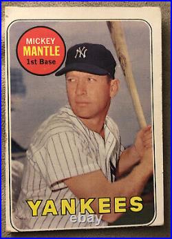 1969 Topps Mickey Mantle Baseball Card #500 Yankees HOF Low Grade O/C