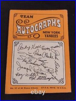 1969 Topps New York Yankees Stamp Album With Mickey Mantle 7/10 Stamps