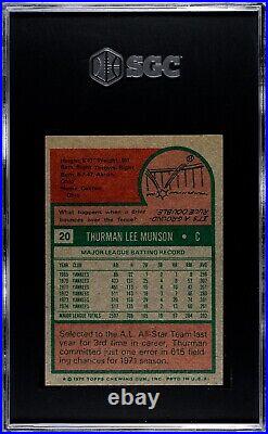 1975 Topps Mini #20 Thurman Munson SGC 8 New York Yankees Baseball Card