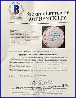 1976 New York Yankees Signed Baseball Thurman Munson AL Champs! Beckett LOA
