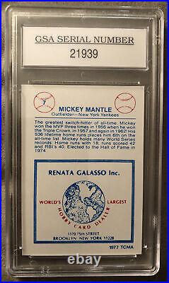 1977 TCMA Renata Galasso Mickey Mantle #7 Graded GSA NM-MT+ 8.5 Yankees HOF