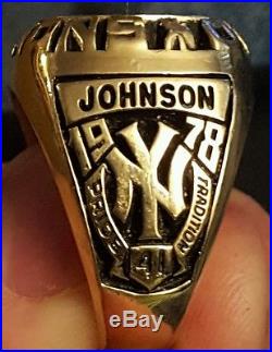 1978 NY YANKEES WORLD SERIES CHAMPIONSHIP RING player's ring. Cliff Johnson