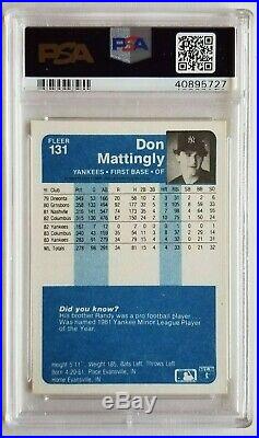 1984 Fleer Don Mattingly RC PSA 10 GEM MINT NY Yankees ROOKIE Card #131