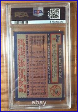 1984 Topps Don Mattingly #8 New York Yankees Baseball Rookie RC PSA 10 Gem Mint