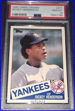 1985 Topps Traded RICKEY HENDERSON PSA 10 GEM Mint #49T New York Yankees
